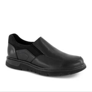 NEW FERRATO men's slip on flat shoes in black